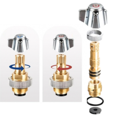 RKB0024 4 inch Brass Faucet Handle Cartridge Rebuild Trim Kit